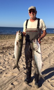 ROSH HOSHANA EBB TIDE: Amazing Randy nailed bluefish up to 15 pounds.